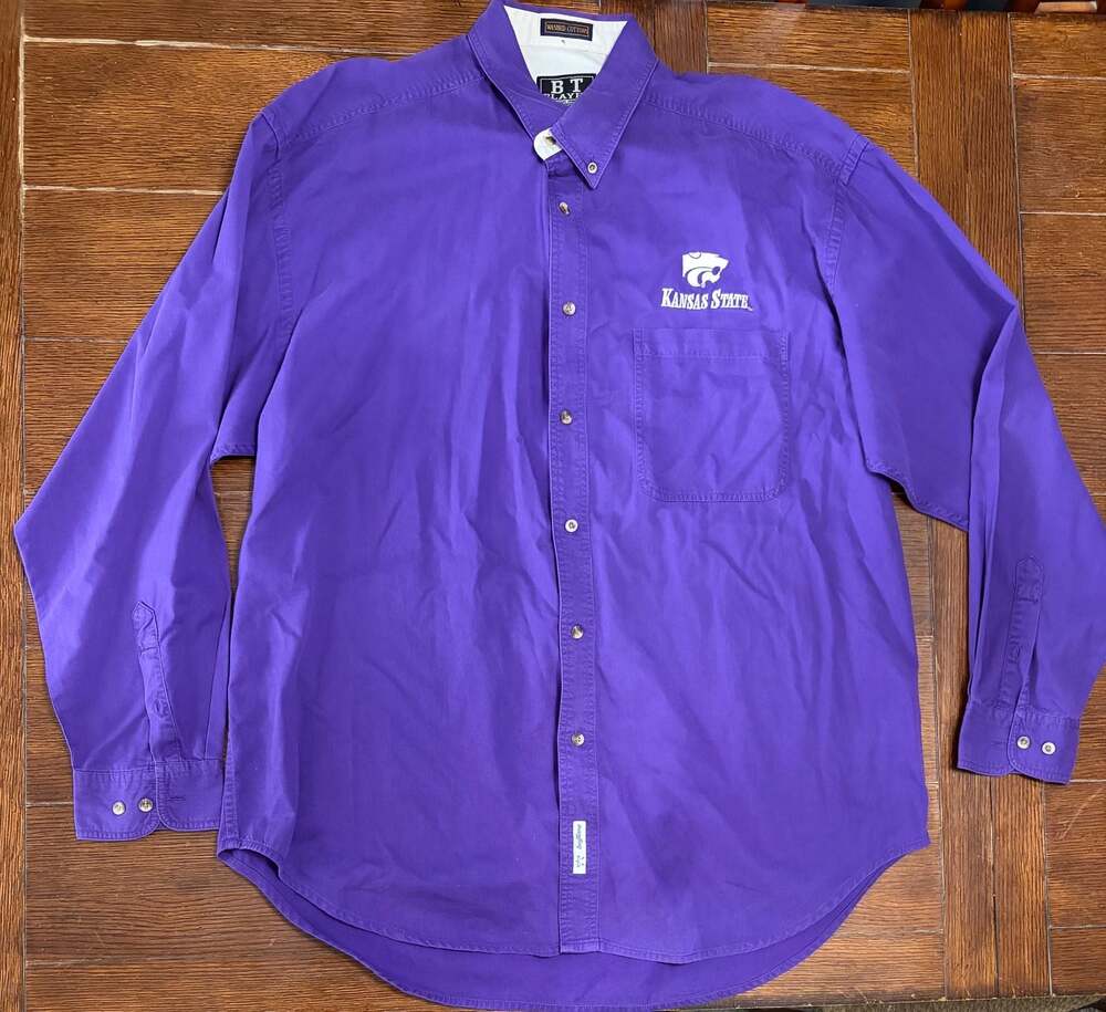 BT Player Kansas State Wildcats Long Sleeve Button-Down Shirt Size 2XL